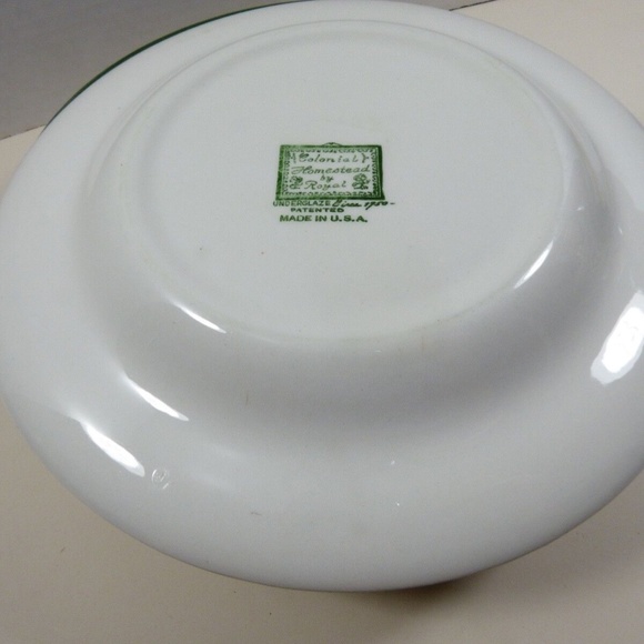 Vintage by Royal China Colonial Homestead green set of 6 dinner plates 10" - Picture 6 of 8
